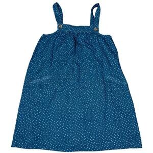 Frugi Womens Size UK 14 Blue Polka Dot Fern Pinafore Maternity Dress NWT